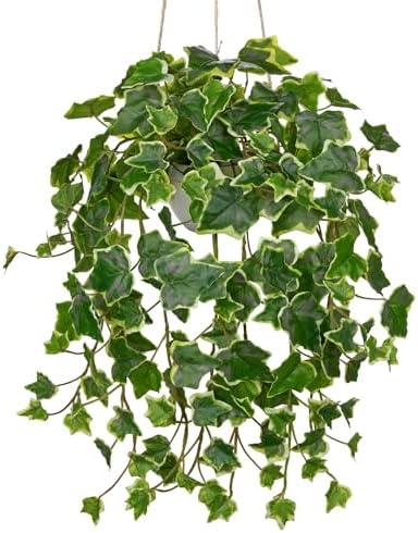Hollyone Fake Hanging Plants with Pots, Artificial Potted Ivy Vine Faux Ivy Leaves Hanging Greenery Plants for for Home Ceiling Bedroom Living Room Garden Front Porch Table Shelf Wall Decoration