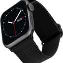 WITHit Designer Band Compatible with Apple Watch (Black - Elastic Woven Nylon, 42mm (Series 1-3 only) & 44/ 45/ 46/ 49mm (Ultra & Ultra 2))