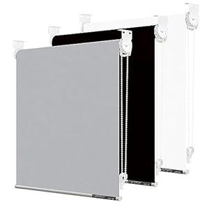 LINKCOO 80% Blackout Roller Window Shades, Room Darkening Window Blinds with Thermal Insulated Fabric, Corded Roll Pull Down Shades for Home and Office (Grey - Width 58", Max Drop Height 79")