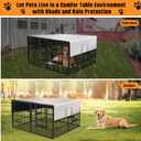 Kovshuiwe Top Dog Pen Cover, Pet Fence Cover, 600D Oxford Cloth, Top Sunshade of Dog House Fence Cover Provides Shade and Rain Protection for Outdoor Dogs, Fits for 24/32/40/45/50" Panels Dog Playpen
