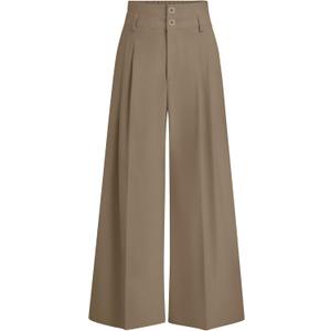 PRETTYGARDEN Womens Spring Wide Leg Palazzo Pants 2026 Trendy Loose Button High Waist Pleated Work Business Casual Trousers (Medium, Khaki)
