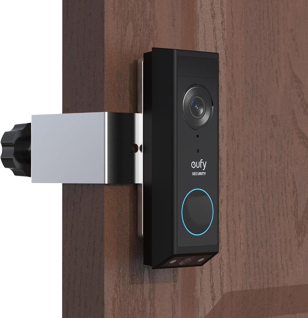 Anti-Theft Door Mount for eufy Video Doorbell E340 Metal Mount Made of High-Hardness Stainless Steel,No Drill,Not Block Doorbell Sensor-Silver