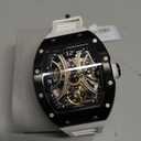 Paras Crown Automatic Watches for Men Mechanical Watch Stainless Case 50M Waterproof Fashion Luxury Wrist Watches for Men (White)