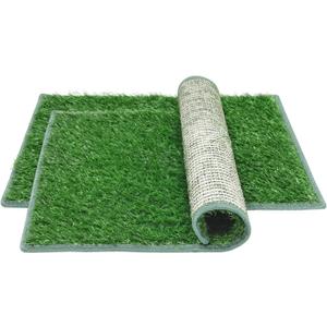 Artificial Grass Pad for Dogs (2 Pack),Replacement Fake Grass Turf Mat for Puppy Indoor Potty Training, Reusable Dog Pee Grass Patch,Easy to Clean & Strong Permeability (20"x25"-Hemmed Edge Grass)
