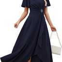 QMZ Wedding Guest Dresses for Women Have Pockets Cocktail Dress Ruffle Sleeve A Line Evening Party Formal Dresses for Women, Medium