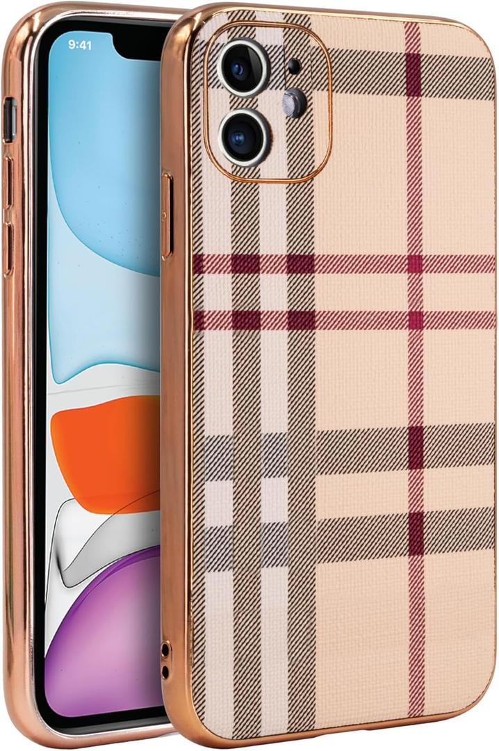 Phone Case for iPhone 11, Fashion Leather Phone Case, Soft TPU Drop Protection Shockproof Protective Phone Holder Women (for iPhone 11)