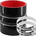 High Performance Straight Silicone Hump Coupler ID 3-1/2 Inch 4-Ply Reinforced with 2 Protective Steel Rings, Wall Thickness 5mm, Length 4 Inch Suitable High Level Turbo Pipe