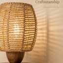 Rattan Table Lamp,Boho Small Beside Lamp,Farmhouse Table Lamp for Room Decor,Vintage Wicker Wooden Nightstand Bamboo Woven End Table Lamps for Bedroom Living Room Desk Kids Room,LED Bulb Included