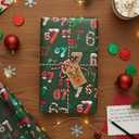 2 x 67 Christmas Wrapping Paper, Funny 6 7 Meme Gift Wrap for Xmas and Holiday Presents, Santa Meme Wrapping Paper for Kids Teens Family (Pink)