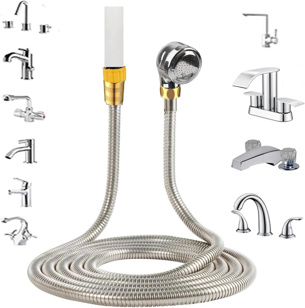 Faucet Hoses:Quick ConnectionNo Need Tools,Sink Hose,Bathing The Dog