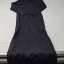 OQQ Women's Long Sleeve Maxi Dress Square Neck Ribbed Bodycon Lounge Soft Dresses (Black), XL 