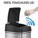 iTouchless 8 Gallon Dog-Proof Sensor Kitchen Trash Can with Lid and Odor Filter, Stainless Steel 30 Liter Automatic Recycling Bin Prevents Pets Getting in Trashcan, Home, Office, Bathroom, Bedroom