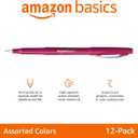 Amazon Basics Felt Tip Marker Pens, Assorted Colors, for Art Projects, Writing, Drawing, and Journaling, 12-Pack