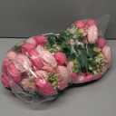 peonies artificial flowers 12 Bundles pink flowers bouquet, Lifelike Silk Fake Peonies with Stems for Home Table Centerpieces, Wedding, Party & DIY Bridal Floral Arrangements (Rose red + pink)