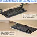 XINLEI Keyboard Tray Under Desk Large C-Clamp 25.6 (30 Including Clamps) x 11.8 Slide-Out Platform Computer Drawer Pull Out Keyboard & Mouse Tray Black DSF4
