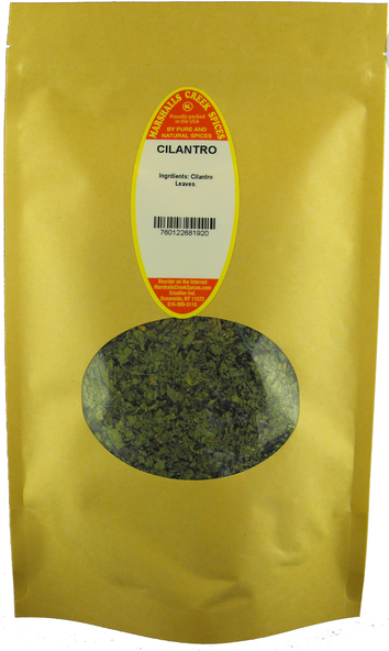 Marshalls Creek Spices CILANTRO 4 Ounces, Kraft Stand Up Pouch ECO Friendly Recyclable Mailer