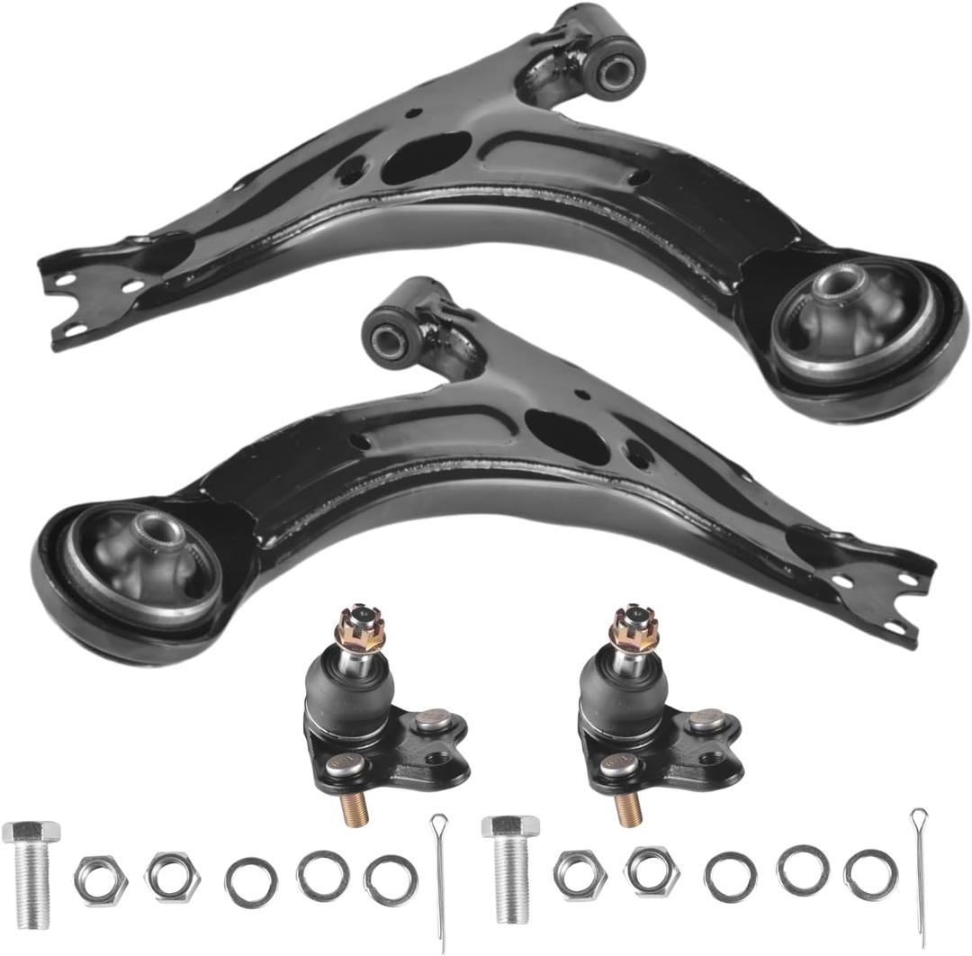 Front Lower Control Arm with Ball Joint Fit for Toyota Celica 2000-2005, Corolla 2003-2008 All Models - 4 PCS Suspension Kit K640360 K640361 K90309