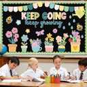 Spring Bulletin Board Decorations Set Keep Going Keep Growing Bulletin Board Grow Flower Cutouts Positive Paper Cutouts for Teacher Spring Classroom Supplies