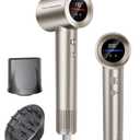 Cosy Companions Hair Dryer - Negative Ionic Blow Dryer with 150000 RPM High Speed Brushless Motor for Fast Drying, Low Noise, HD Display Hair Dryer with Diffuser and Nozzle, 5 Temps & 2 Speeds