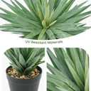 Velener Artificial Agave Plant in Black Pot with Real Stone Pebbles, Large Fake Agave Plants for Indoor and Outdoor-15 inches Tall, 81 Leaves, 2 Pcs