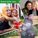 Easter Decorations Easter Bunny Rabbit Birthday Gifts for Mom Women Garden Dcor Solar Statues for Outdoor Outside Sculptures Front Lawn Yard Ornaments Mothers Day Christmas