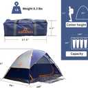 ASFANES Sundome Camping Tent with Rainfly, 2/4/6/10 Person Tent Sets Up in 10 Mins, Weatherproof Shelter for Camping, Festivals, Backyard, Sleepovers, & More