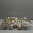 92ct Christmas Tree Decoration Set Christmas Ball Ornaments with Srtings Shatterproof Christmas Baubles for Christmas Holiday Wreath Garland Party Decoration, Gold-Silver