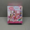 Doll House Portable & Foldable Dollhouse w/ 60+ Pcs & 2 Dolls, Play House Toy with Bedroom Bathroom Kitchen Furniture Playset, Playhouse Birthday Gift for Girl Kid Toddler