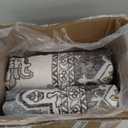 OPPODREAM Soft Area Rugs 9x12 Living Room, Washable Rugs 9x12 with Non Slip Backing, Faux Cashmere Low-Pile 9 x 12 Carpet, Grey & Teal & Yellow