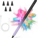 Stylus Pen for iPad 2018-2023 with Palm Rejection, Active Pencil for iPads 10th/9th/8th/7th/6th Gen, for iPad Pro11/12.9 inch, for iPads Air 5th/4th/3th, for iPad Mini 6th/5th Gen(Black and Purple)