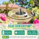 15.7 W Large Solar Fountain Hanging Bird Bath, Solar Powered Hummingbird Water Fountain Pump Combo Set With 4 Water Spray Nozzles, Bird Bath Bowl with1.67 Gallon Capacity for Outdoor Garden Patio