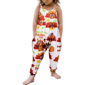 Yousie Toddler Girls Kids Jumpsuit One Piece Floral Dinosaur Playsuit Strap Romper Summer Outfits Clothes (White)