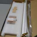 Forbena Gold Floating Shelves for Wall Decor Set of 3, Bathroom Shelves Over Toilet, Modern Display Wall Shelf with Guard Rail for Living Room Bedroom Organizers and Storage - White and Gold (17 Inch)