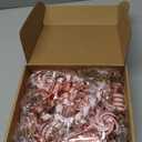 Realspring 30 Pcs Christmas Candy Ornaments Peppermint Candy Cane Christmas Decorations Plastic Lollipop Hanging Ornaments with Rope for Xmas Tree Party Holiday Supplies(Pink White)