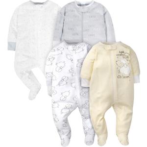 Gerber Baby Boys 4 Pack Sleep 'N Play Footie (0-3 Months, Sheep)