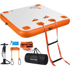 Inflatable Floating Dock Air Dock Platform, 6ft Non-Slip Floating Island Raft Water Mat, Lake Floats for Adults, Pool Beach Ocean