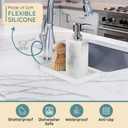 2 x Silicone Countertop Tray  Small 7.8" Bathroom Vanity Organizer for Soap Dispenser, Lotion Bottles, Perfume, Candles, Keys  Shatterproof Sink Tray (Single - Small (7.8" x 3.9" x 0.8"), White)