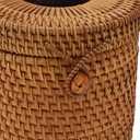 2 x Rattan Woven Cylinder Tissue Box Cover - Boho Decorative Round Tissue Holder for Bathroom, Living Room, Coffee Table, Bedroom(Cylinder Style)