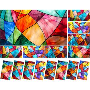 8 Pcs Fluorescent Light Covers with 80 Magnets Decorative for Classroom Ceiling Light 4 x 2Ft Magnetic Covers Filter Easy Install for Office Hospitals & Home Drop Ceiling SuppliesRetro Glass Window