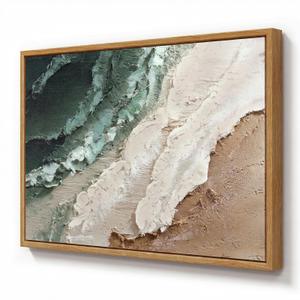 ARPEOTCY 3D Textured Framed Wall Art, Abstract Beige Beach Prints, 16x24In
Large Hand-Painted Minimalist Sage Green Ocean Waves Canvas Oil Painting Artwork Wall Decor for Living Room Bedroom