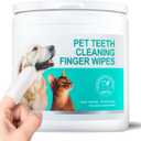 Teeth Cleaning Finger Wipes for Dogs & CatsDental Cleaning Wipes for Dogs and CatsPet Teeth Cleaning Finger WipesReduces Plaque and Freshens Breath, Removes Tartar, Disposable Wet Wipes 50ct
