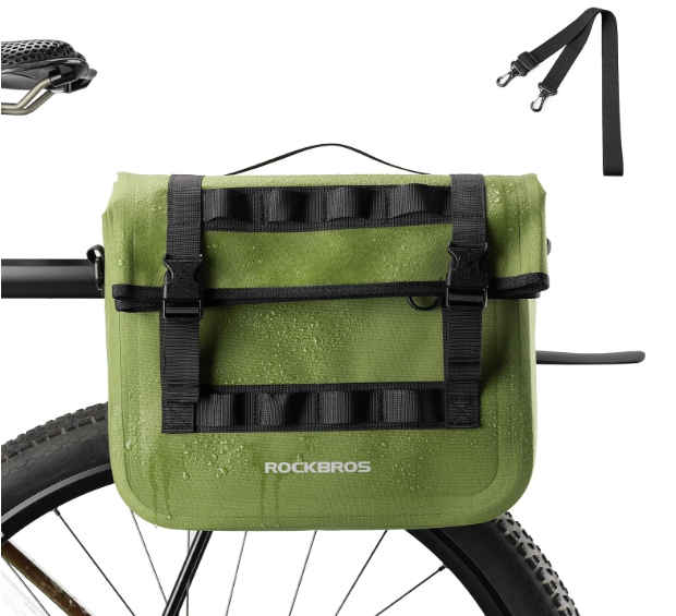 ROCKBROS Bike Panniers 15L Capacity Waterproof Bike Rack Bag Cycling, Green