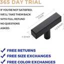 Ravinte 15 Pack Black Square Bar Cabinet Knobs 2 Inch Square Cabinet Pulls Matte Black Single Hole Kitchen Cabinet Handles