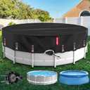 QH.HOME 10Ft Round Pool Cover with Fast Tightening Patented Ratchet, Solar Pool Cover for Above Ground Pools, One-Piece Tear Resistant Swimming Pool Cover Protector with Upgraded Ultimate Windproof