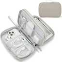 FYY Electronic Organizer, Large Travel Cable Organizer Bag Pouch Electronic Accessories Carry Case Portable Waterproof Double Layers All-in-One Storage Bag for Cable, Cord, Charger, Phone, Khaki