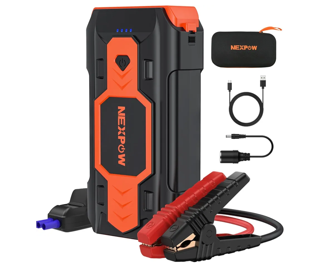 NEXPOW Car Battery Jump Starter 3000A, Portable Jumper Starter (up to 8.0L Gas/8L Diesel Engines) 12V Car Battery Booster Pack with USB Quick Charge 3.0 and 4 LED Modes Red Blue Warning