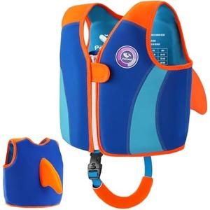 Pottwal Swim Vest for Kids - Swim Jacket for 1-2 Years (24-33LBS) - Buoyancy Aid Made of Neoprene & EPE - with Adjustable Crotch Strap