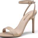 DREAM PAIRS Nude Heels Women?s High Stilettos Sexy Open Toe Dress Shoes Ankle Strappy Wedding Party Club Dance Pumps Sandals Size 6.5 US SDHS2214W