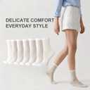 Cityelf 7 Pack Women's Black Ruffle Socks Mesh Lace Cotton Casual Crew Ultra Thin Frilly Ankle Socks
