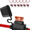 6 Pack 10 Gauge Inline Fuse Holder 12V - 10AWG Automotive Blade Fuse Holder with 6pcs 40 AMP ATC/ATO Standard Fuses